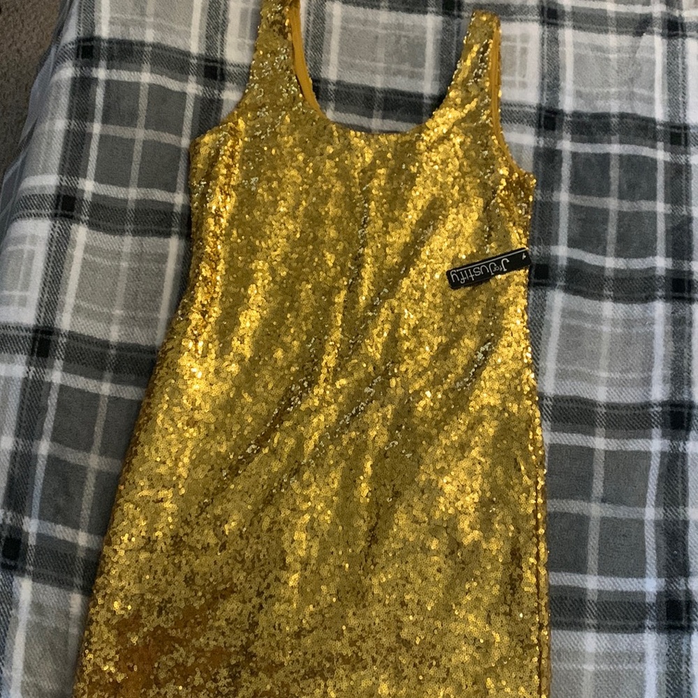 Gold Sequin Tank Dress